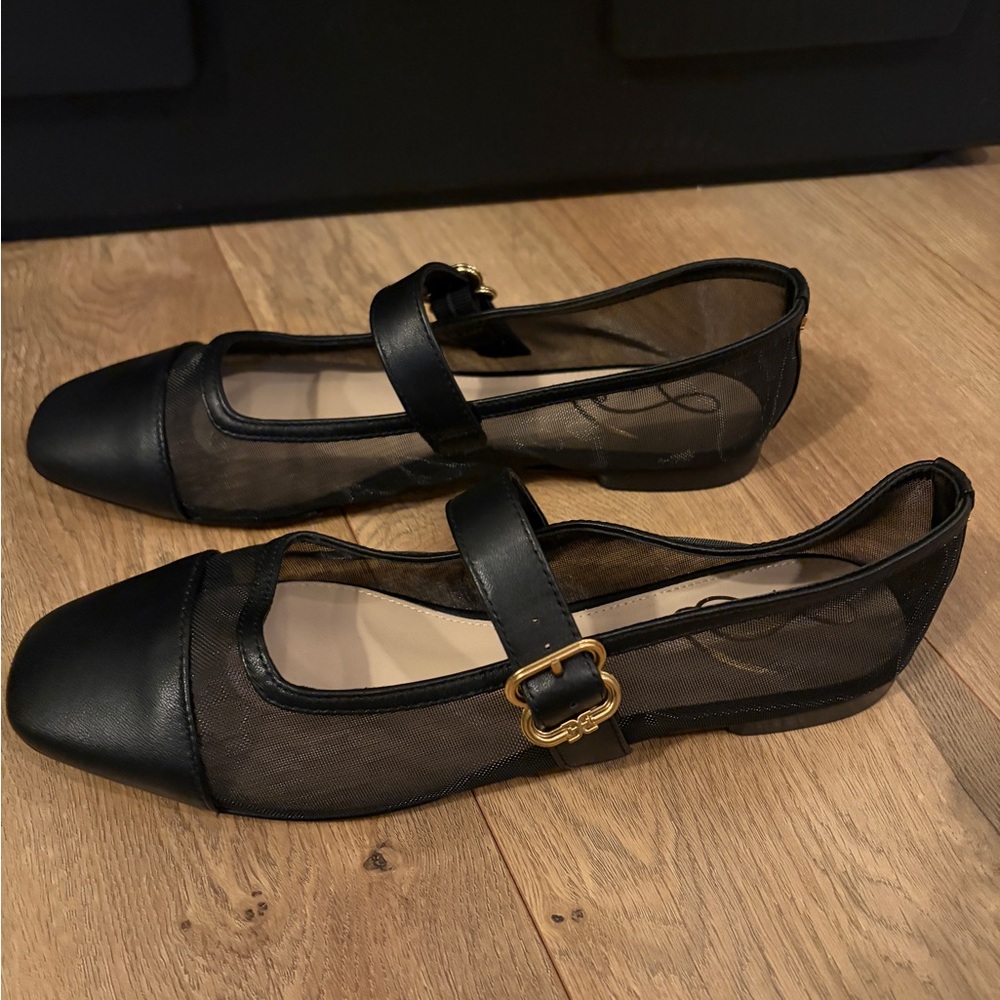 Sam Edelman Michaela Black Mesh Mary Jane Flats (NEW W/OUT TAGS/BOX)